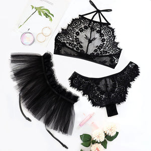 New Sexy Lingerie Woman Underwear Transparent Sleepwear Sexy Lace Bra Set Erotic Outfits Big Size Clothing Porn Sex Costume Xnxx