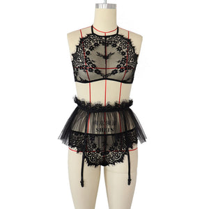 New Sexy Lingerie Woman Underwear Transparent Sleepwear Sexy Lace Bra Set Erotic Outfits Big Size Clothing Porn Sex Costume Xnxx