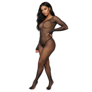 New Sexy Lingerie Women Fishnet Bodysuits Transparent Underwear Open Crotch Mesh Body Stockings Hot Porn Outfits Erotic Costume