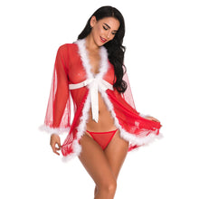 Load image into Gallery viewer, New Sexy Lingerie Women Sexy Christmas Feather Erotic Underwear Sex Nightdress Briefs Lingerie Sets Babydolls Plus Size Chemises