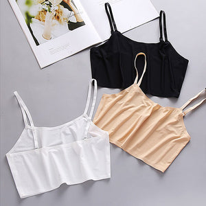 New Sexy Women Camisole Seamless Beautiful Back Ladies Brassiere Ice Wire Chest Female Wrapped Wear Proof Crop Top Girls Clothes