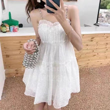 Load image into Gallery viewer, New Sleeveless Beaded Strap Summer Dress Women Print Floral A-Line Kawaii Japanese Sweet Girls Mini Dress Chic Fairy vestidos