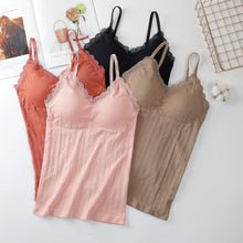 Load image into Gallery viewer, New Solid Color Women&#39;s Thermal Underwear Vest Thermo Lingerie Bra With Cushion Warm Clothes Long Bra Top Thermo Lingerie Shirt