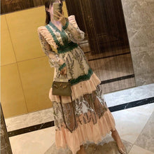 Load image into Gallery viewer, New Spring Women Party Dress Elegant Sweet Floral Embroidery Lace Patchwork Mesh Ruffles V Neck Casual Maxi Dress Vestidos