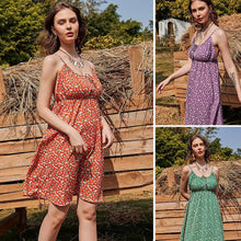 Load image into Gallery viewer, New Style Suspenders Summer Elegant And Sexy Small Floral Backless Short Skirt Slim Dress Small Man Dresses For Women Casual