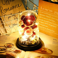 Load image into Gallery viewer, New Teddy Bear Rose Flowers In Glass Dome Christmas Festival DIY Cheap Home Wedding Decoration Birthday Valentine&#39;s Day Gift D30