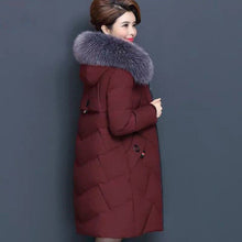 Load image into Gallery viewer, New Winter Women Jacket Parkas Middle-aged Down Cotton Jacket Mid Long Parka Warm Female Cotton Padded Jacket Loose OutwearR1601