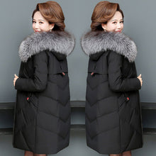 Load image into Gallery viewer, New Winter Women Jacket Parkas Middle-aged Down Cotton Jacket Mid Long Parka Warm Female Cotton Padded Jacket Loose OutwearR1601