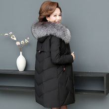 Load image into Gallery viewer, New Winter Women Jacket Parkas Middle-aged Down Cotton Jacket Mid Long Parka Warm Female Cotton Padded Jacket Loose OutwearR1601
