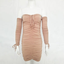 Load image into Gallery viewer, New Women Autumn Winter Bandage Dress Women Sexy Off Shoulder Long Sleeve Slim Elastic Bodycon Party Dresses Vestidos
