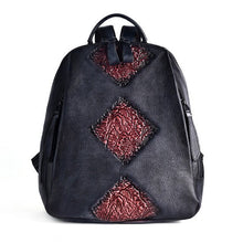 Load image into Gallery viewer, New Women Genuine Leather Backpack High Quality Natural Skin Rucksack Vintage Female Travel Bag Embossed Trends Daypack Knapsack