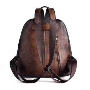 New Women Genuine Leather Backpack High Quality Natural Skin Rucksack Vintage Female Travel Bag Embossed Trends Daypack Knapsack