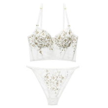 Load image into Gallery viewer, New Women Push-up Beauty Back Bra and Panty Sets French Underwear Embroidery Lace See Through Sexy Brassiere Underwire Bralette