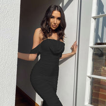 Load image into Gallery viewer, New Women Sexy Dress Draped Bodycon Dress Sexy Summer Off Shoulder Ruched Backless Party Dresses Female Elegant Dress Clubwear