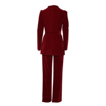 Load image into Gallery viewer, New Women Winter Red Women&#39;s Set Tracksuit Long Sleeve Bow Blazers Pencil Pants Suit Two Piece Set Office Lady Outfits Uniform