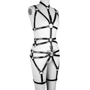 New Women&#39;s Harness Bra One-Piece Garter Belt Bdsm Bondage Erotic Lingerie Sexy Body Chest Suspender Straps Goth Clothes Adult
