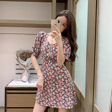 Load image into Gallery viewer, New Women&#39;s Short Sleeve Dress Medium Length Fashion Sexy Printing Simple Personality Korean V-Neck Skirt Chiffon Versatile Slim