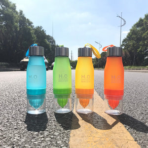 New Xmas Gift 650ml Water Bottle Plastic Fruit Infusion Bottle Infuser Drink Outdoor Sports Juice lemon Portable Kettle