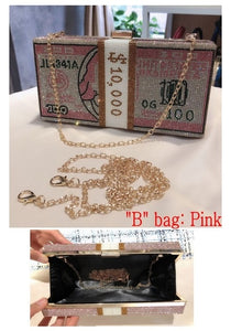 New crystal Money USD bags Dollar Design Luxury Diamond Evening Bags Party Purse Clutch Bags Wedding Dinner Purses and Handbags