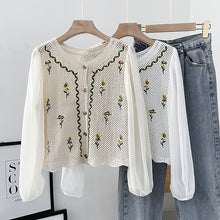 Load image into Gallery viewer, New style shirt women's sweet age reduction design sense spring and autumn loose short long sleeve cardigan jacket jacket