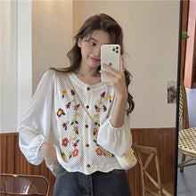 Load image into Gallery viewer, New style shirt women's sweet age reduction design sense spring and autumn loose short long sleeve cardigan jacket jacket