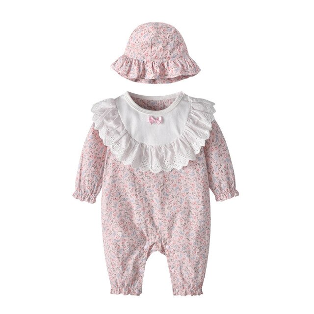 Newborn Clothes Children's Clothing 2021 Spring New Baby Bodysuit Girl's Cotton Romper Cute Triangle Bag Fart Creeping Suit