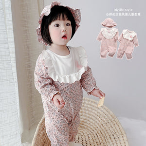 Newborn Clothes Children's Clothing 2021 Spring New Baby Bodysuit Girl's Cotton Romper Cute Triangle Bag Fart Creeping Suit