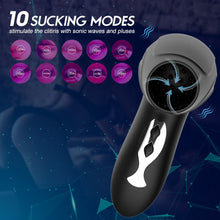 Load image into Gallery viewer, Newest Male Mushroom Head Trainer Vibrating Cock Massager with 10 Sucking Modes Make You Experience Real Blowjob Without Her