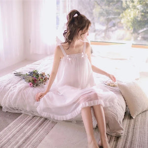 Night Dress Lingerie Sexy Women&#39;S Nightwear Sex  Summer New Sweet And Cute Sexy Princess Style Thin Mesh Sling Pajamas Home Wear