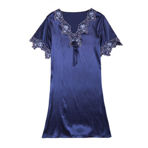 Night Dress Sexy Nightwear Sleepwear Women Nighty For Ladies Silk Nightgown Home Dress Girl Summer Autumn Fashion