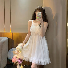 Load image into Gallery viewer, Night Dress Women Sexy Sleepwear Summer With Chest Pad Woman Dresses Little Fairy Suspenders Nightdress French Sweet Home Wear
