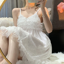 Load image into Gallery viewer, Night Dress Women Sexy Sleepwear Summer With Chest Pad Woman Dresses Little Fairy Suspenders Nightdress French Sweet Home Wear