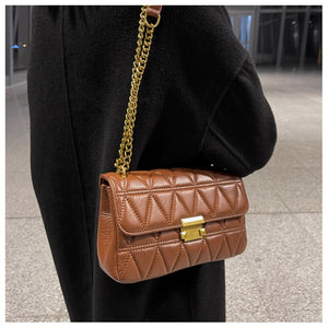 Novo designer de corrente feminina flip crossbody bags treliça couro do plutônio bolsa feminina e bolsas de luxo marca ombro sac