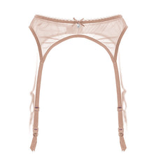 Load image into Gallery viewer, Nude Mesh Garter Belt with Straps for Stockings Sexy Women Suspender Belt Lingerie Set Underwear