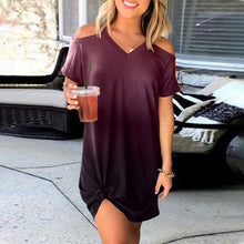 Load image into Gallery viewer, Off-shoulder Women&#39;smini Dresses Gradient Print Oversized Strapless Dress Fashion V-neck Pullover Casual Dress Robe Longue Femme