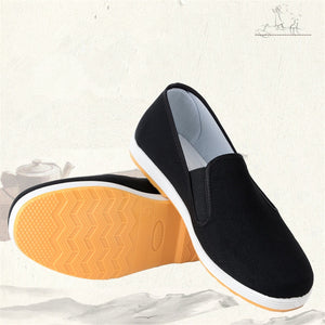 Old Beijing Cloth Shoes for Men Traditional Chinese Style Kung Fu Bruce Lee Tai Chi Retro Rubber Sole Shoes 35-45