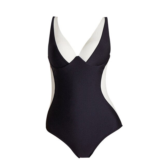 One Piece Black Push Up Swimwear Women Swimwear Solid Swimsuit High Quality Bathing Suit sexy Monokini Beachwear 2020 New