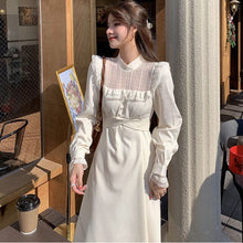 Load image into Gallery viewer, One Piece Spring Fairy Dress Women Korean Kawaii High Street Lace Patchwork Midi Dress Cute Sweet Hollow Out Party Ruffles Dress