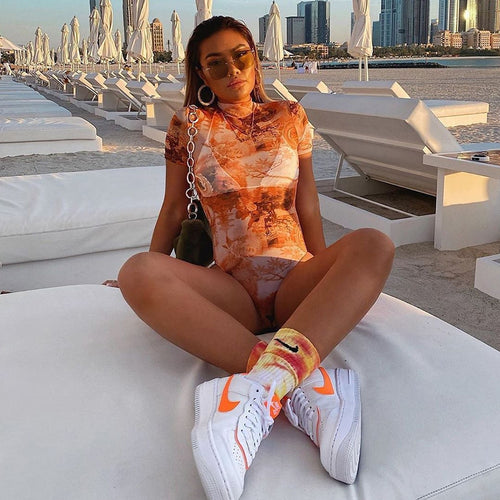 One Piece Swimsuit Women 2021 New Short Sleeve Swimwear Female High Neck Bodysuit Monokini Bathing Suit Beachwear Swimming Suit