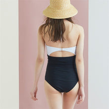 Load image into Gallery viewer, One Piece Swimsuit Women Cut Out Swimwear Halter Monokini Backless Swim Suit Padded Bathing Suit Korea Swimwear