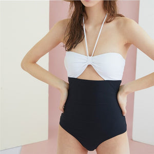 One Piece Swimsuit Women Cut Out Swimwear Halter Monokini Backless Swim Suit Padded Bathing Suit Korea Swimwear