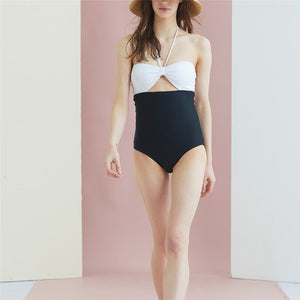One Piece Swimsuit Women Cut Out Swimwear Halter Monokini Backless Swim Suit Padded Bathing Suit Korea Swimwear