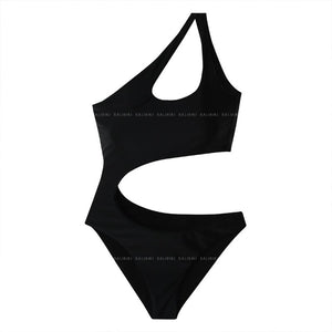 One Piece Swimwear Women Cut Out Swimwear Solid Swimsuit Padded Bathing Suit Sexy Monokini Summer Beachwear For Asian