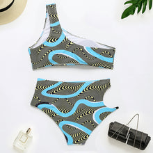 Load image into Gallery viewer, One Shoulder Bikini Women High Waist Swimsuit Female 2021 Sexy Hollow Out Bikini Set Bather Bathing Suits Summer Beach Wear Swim
