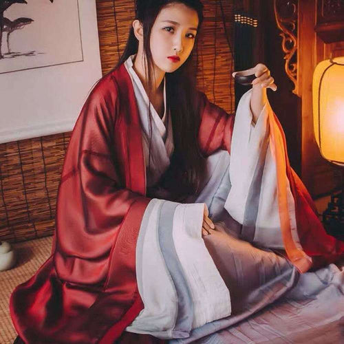 Oriental Hanfu Coat Chinese Traditional Han Tang Dynasty Ancient Elegant Cloak Women Dance Jacket Wear Red Cardigan for Men