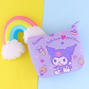 Original Sanrio Anime Wallet Hello Kitty Women Bag Kulomi Melody Cinnamoroll Cartoons Mini Coin Purse Portable ID Card Holders