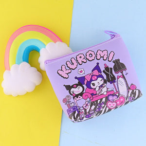 Original Sanrio Anime Wallet Hello Kitty Women Bag Kulomi Melody Cinnamoroll Cartoons Mini Coin Purse Portable ID Card Holders