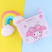 Load image into Gallery viewer, Original Sanrio Anime Wallet Hello Kitty Women Bag Kulomi Melody Cinnamoroll Cartoons Mini Coin Purse Portable ID Card Holders