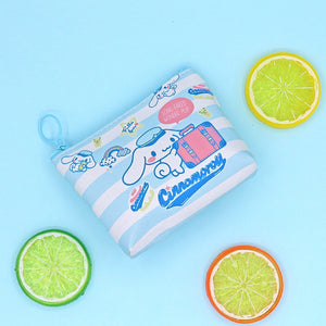 Original Sanrio Anime Wallet Hello Kitty Women Bag Kulomi Melody Cinnamoroll Cartoons Mini Coin Purse Portable ID Card Holders