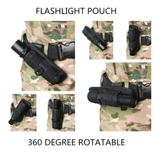 Load image into Gallery viewer, Outdoor Tactical Flashlight Pouch Holster 360 Degree Rotatable Clip Torch Cover for Belt Flashlight Holder Hunting Accessories